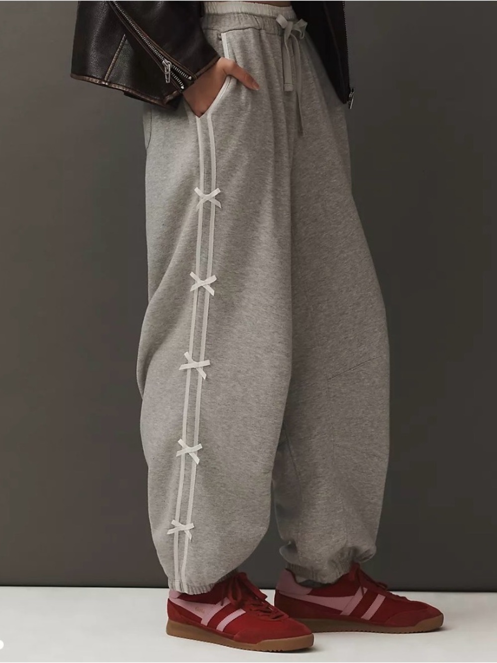 Anthropologie Light Gray Drawstring Knit Skirt
